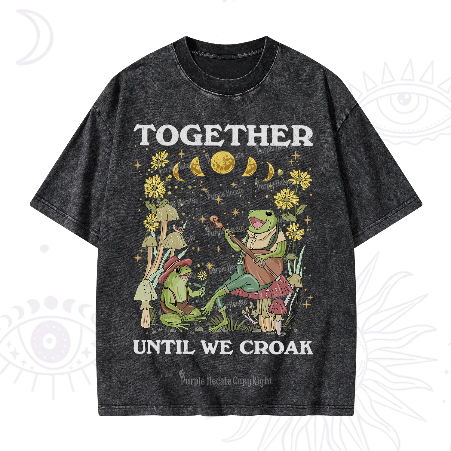 Purplehecate Together Until We Croak Frog Washed T-Shirt