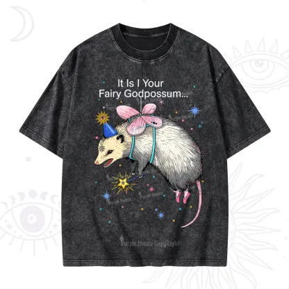 Purplehecate It Is I Your Fairy Godpossum Washed T-Shirt
