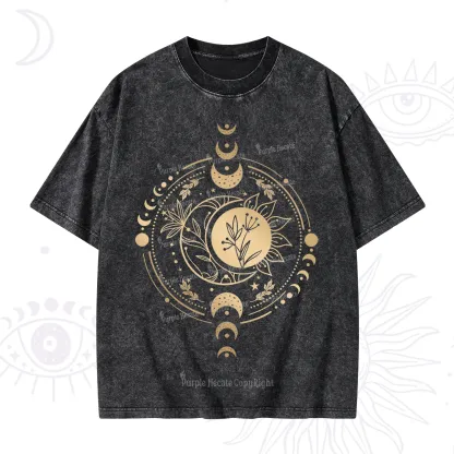 Purplehecate Mystic Moon And Sun Washed T-Shirt