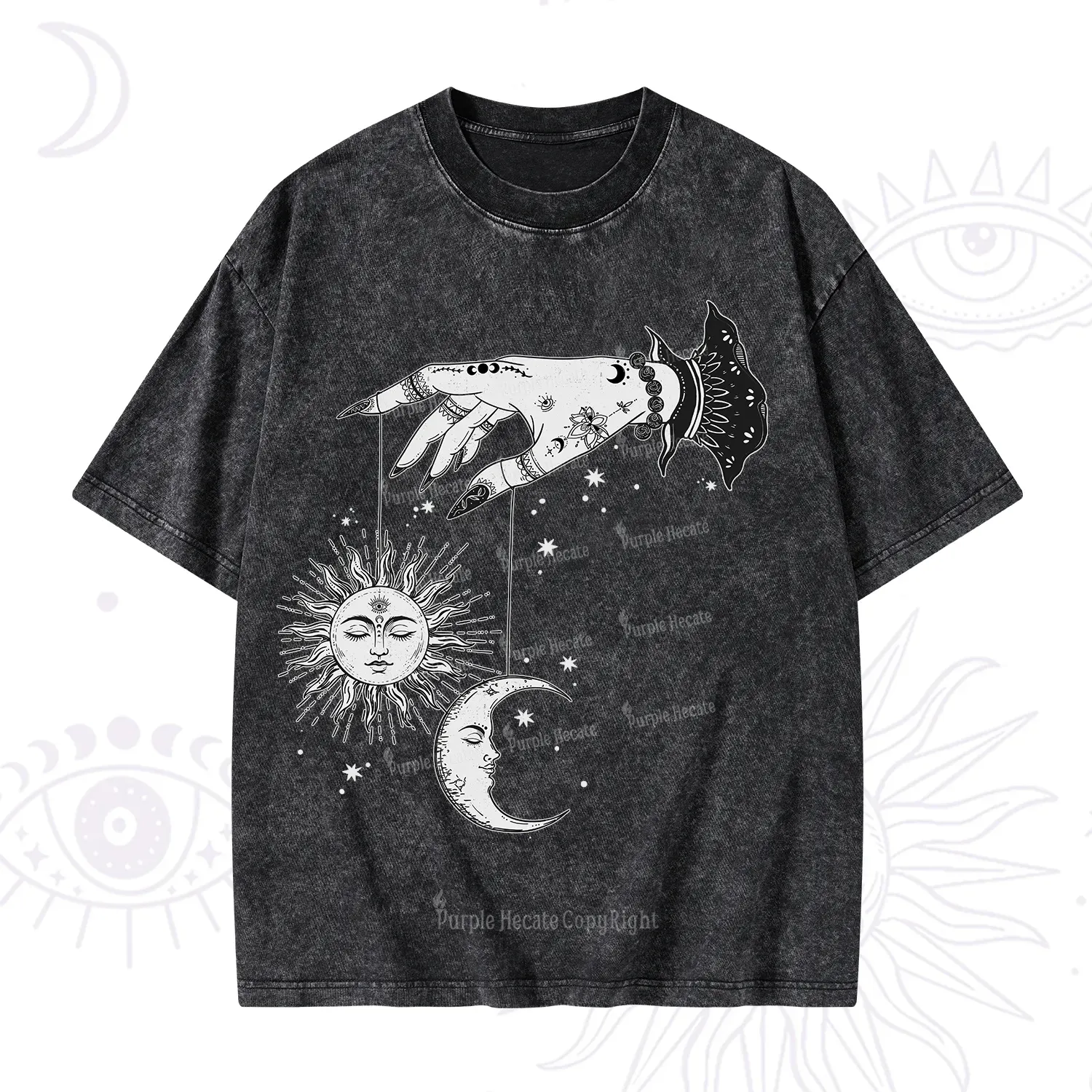 Purplehecate Witch's Sun and Moon Washed T-Shirt