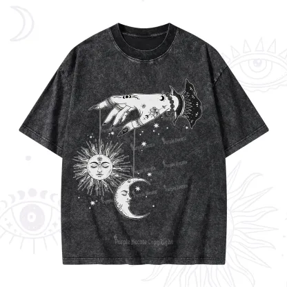 Purplehecate Witch's Sun and Moon Washed T-Shirt