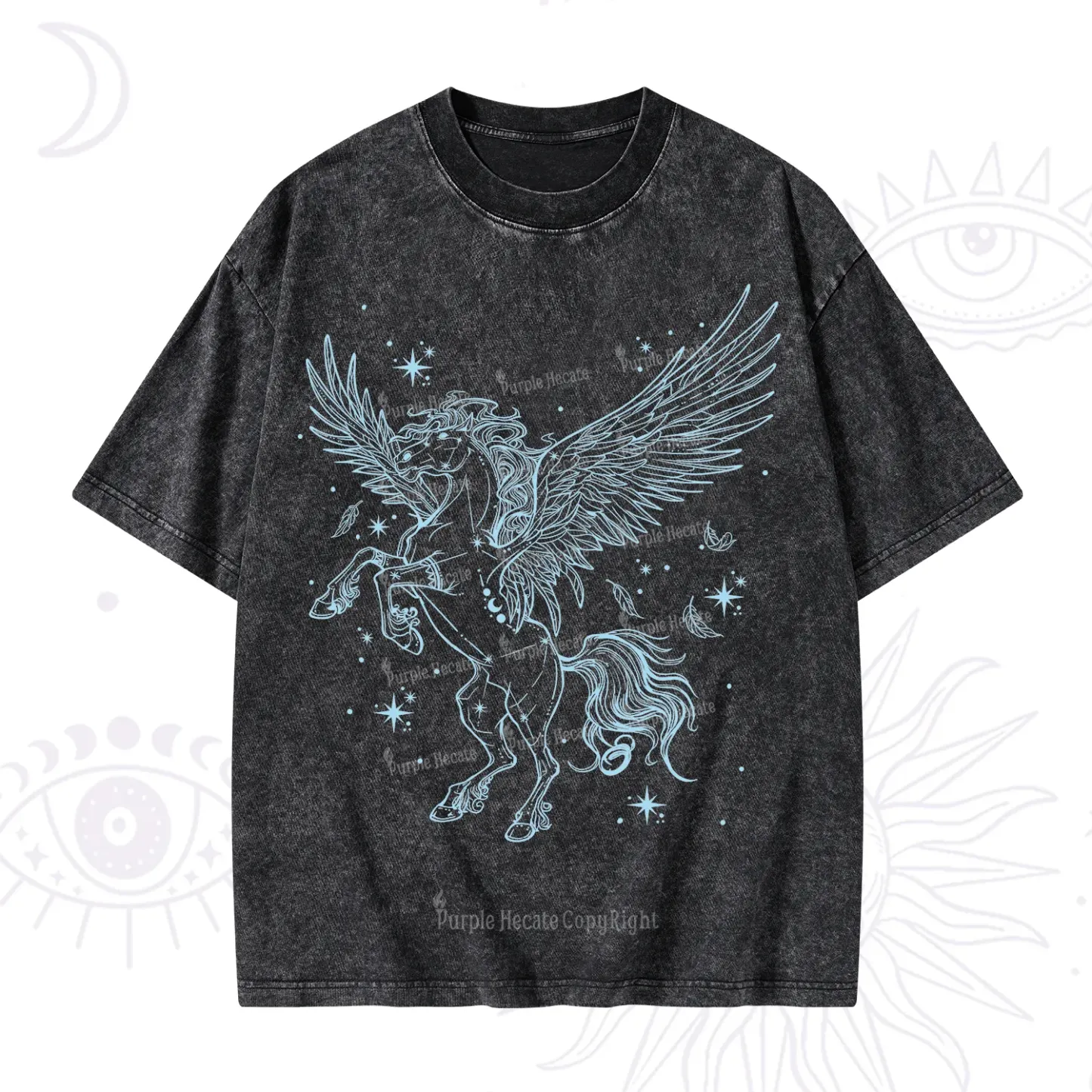 Purplehecate Celestial Pegasus Washed T-Shirt