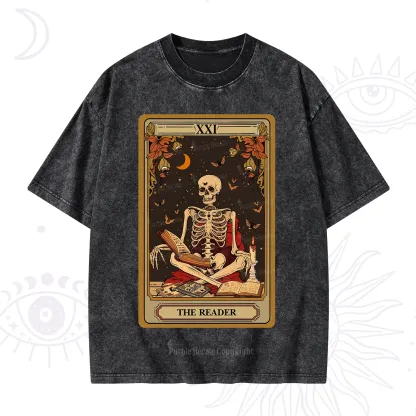 Purplehecate The Reader Tarot Card Washed T-Shirt
