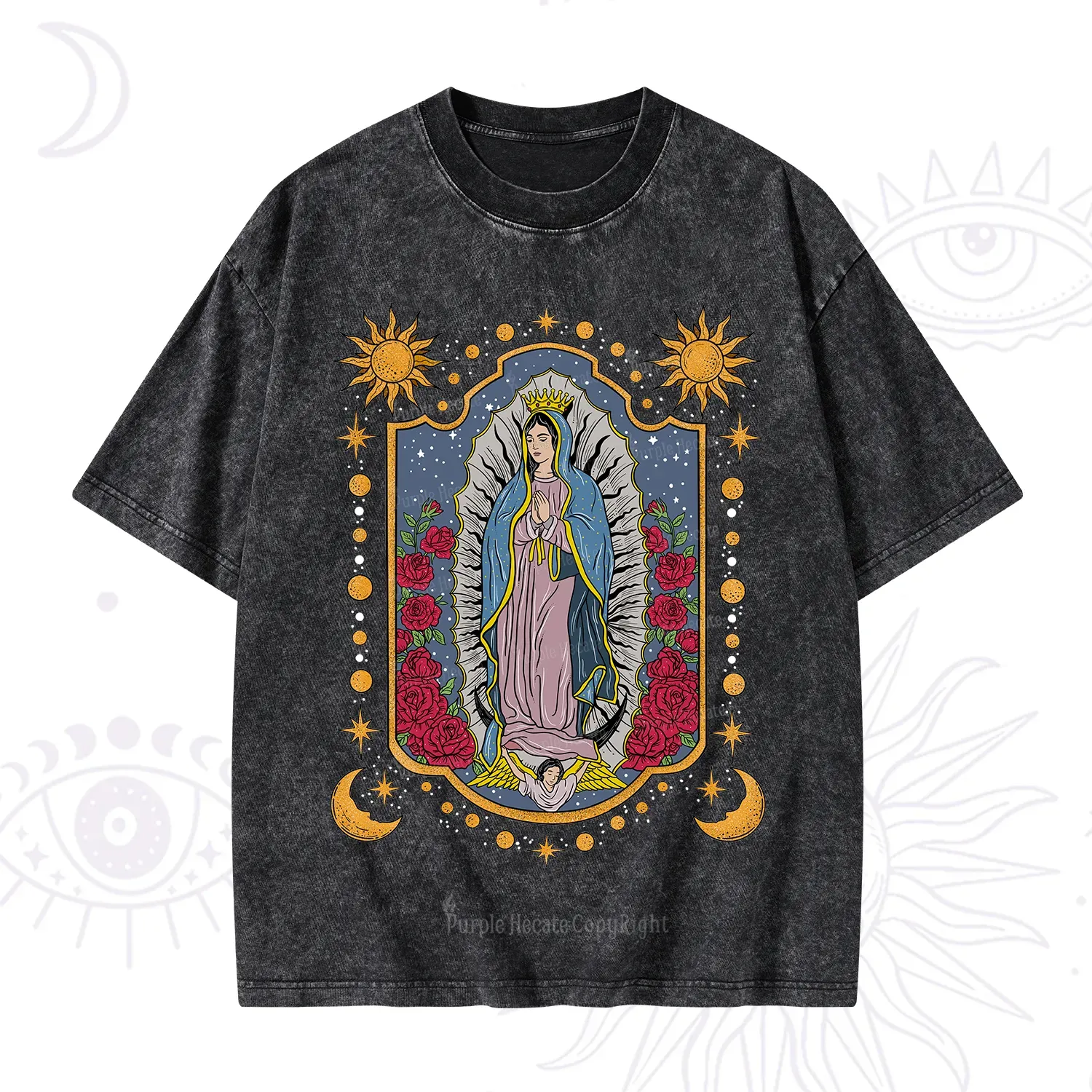 Purplehecate Our Lady of Guadalupe Washed T-Shirt