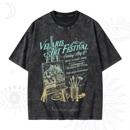 Purplehecate Starlight Court Art Show Washed T-Shirt