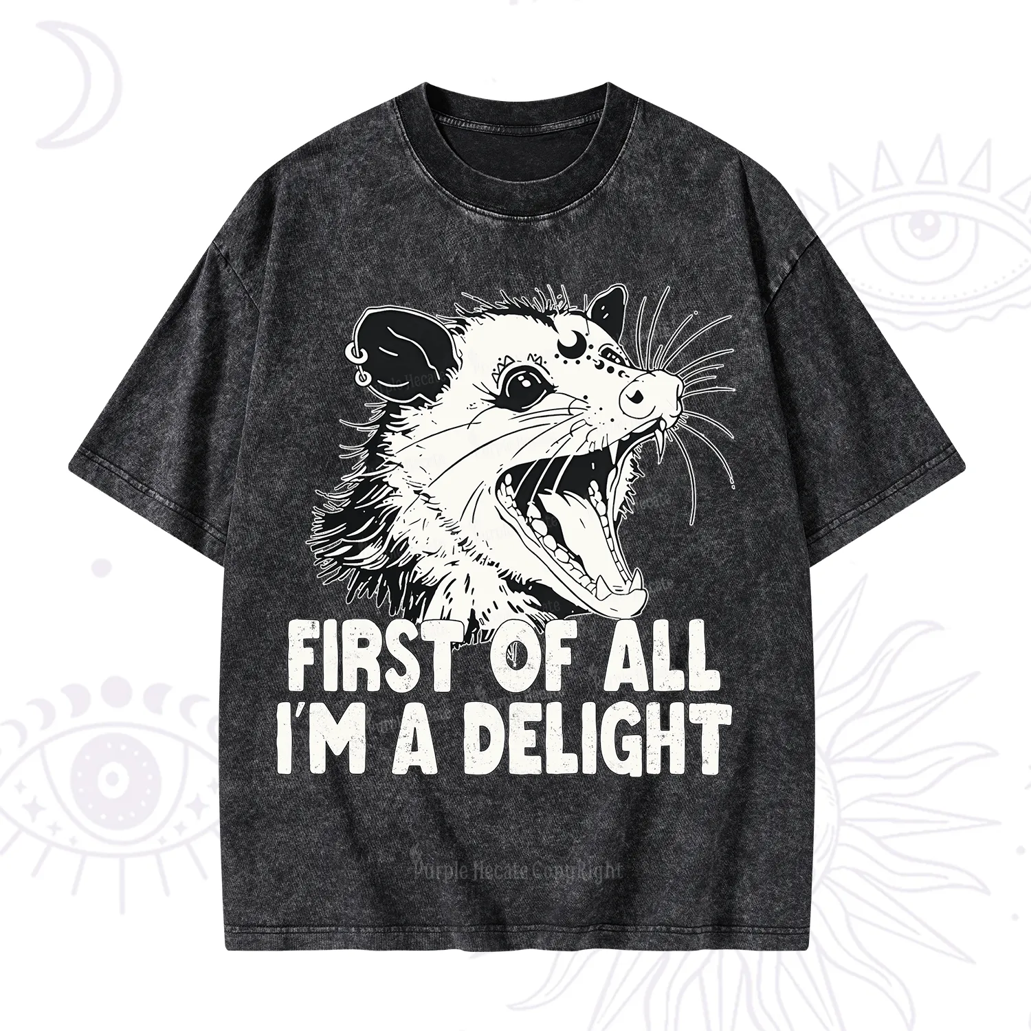 Purplehecate First Of All I'm A Delight Washed T-Shirt