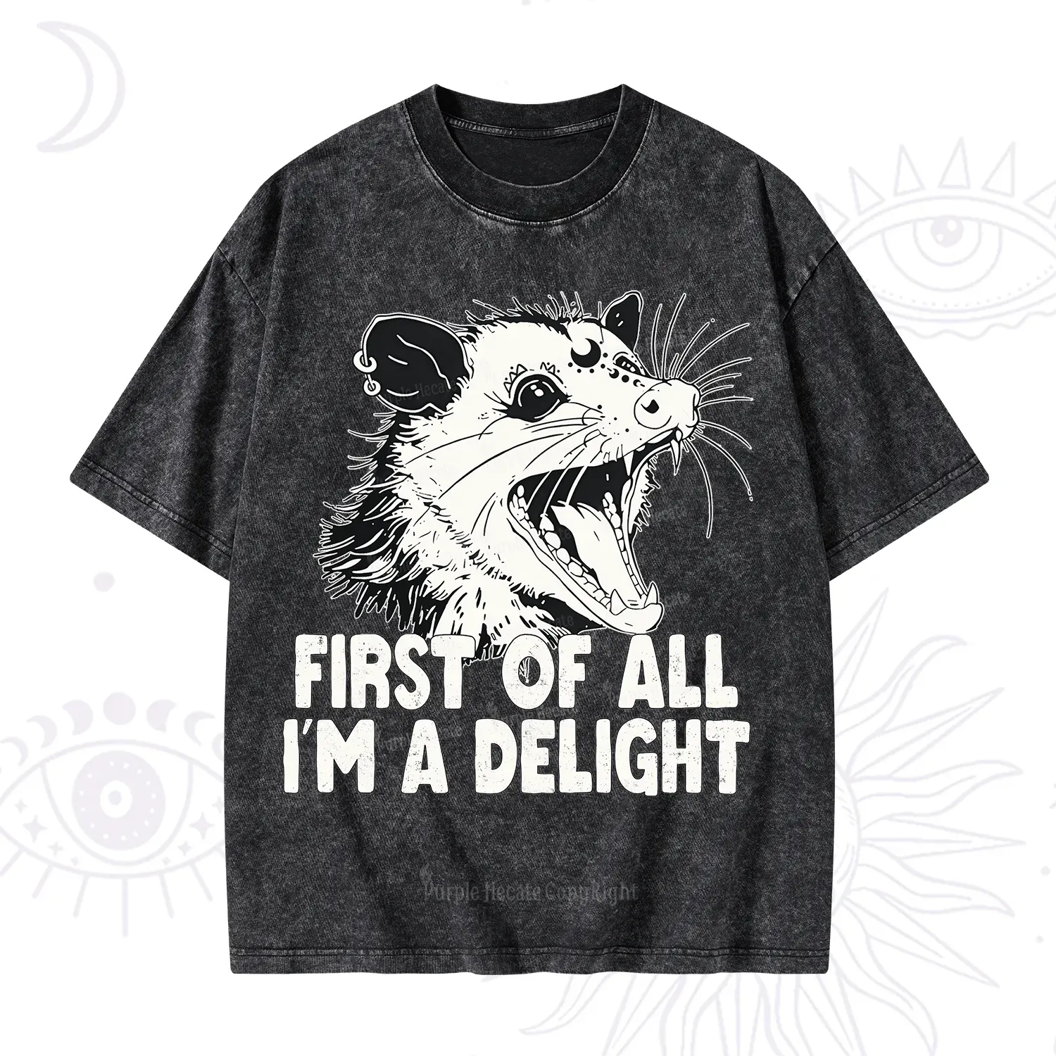 Purplehecate First Of All I'm A Delight Washed T-Shirt
