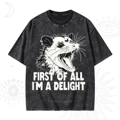 Purplehecate First Of All I'm A Delight Washed T-Shirt
