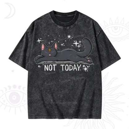 Purplehecate Not Today Cat Washed T-Shirt