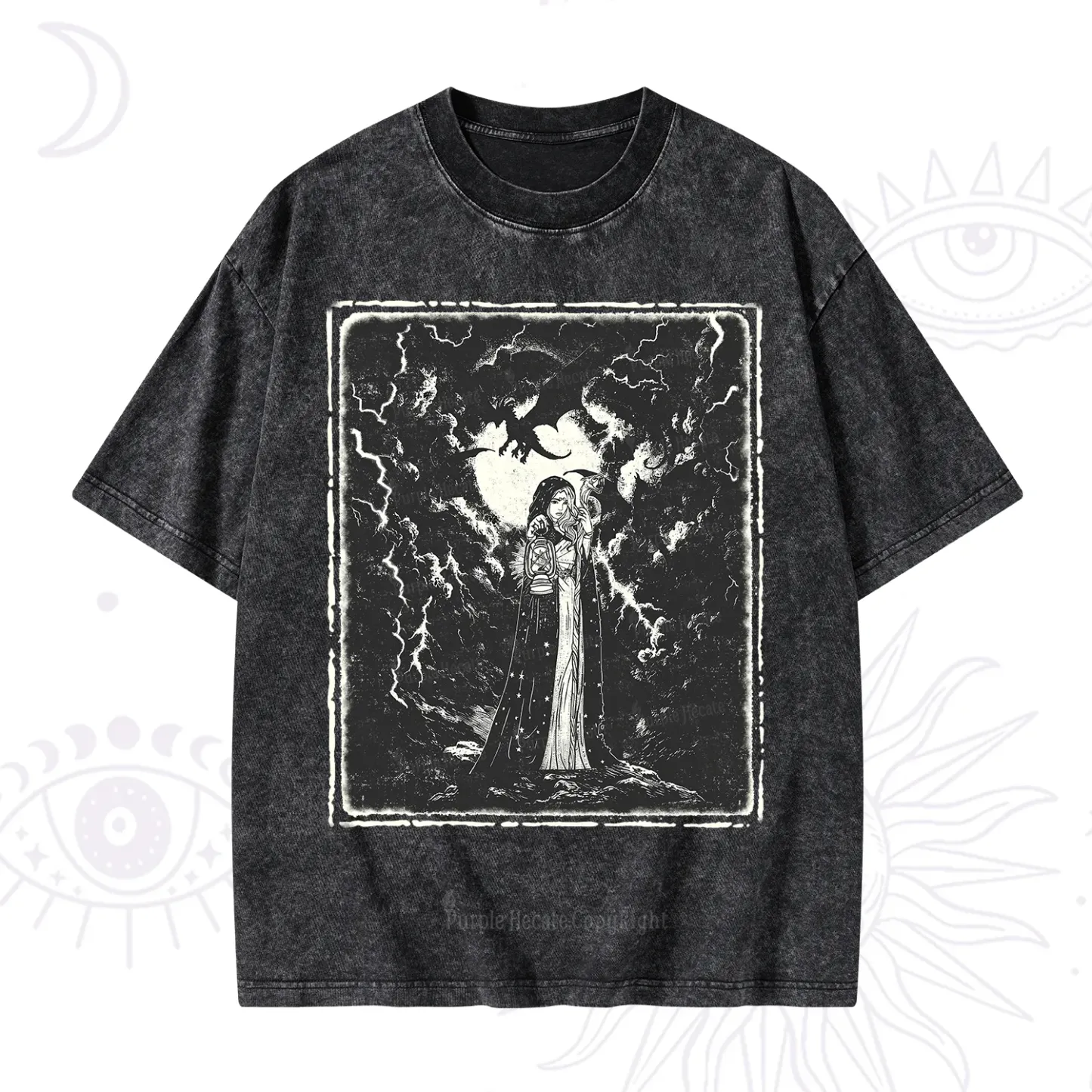 Purplehecate Witches of the Lightning Veil Washed T-Shirt