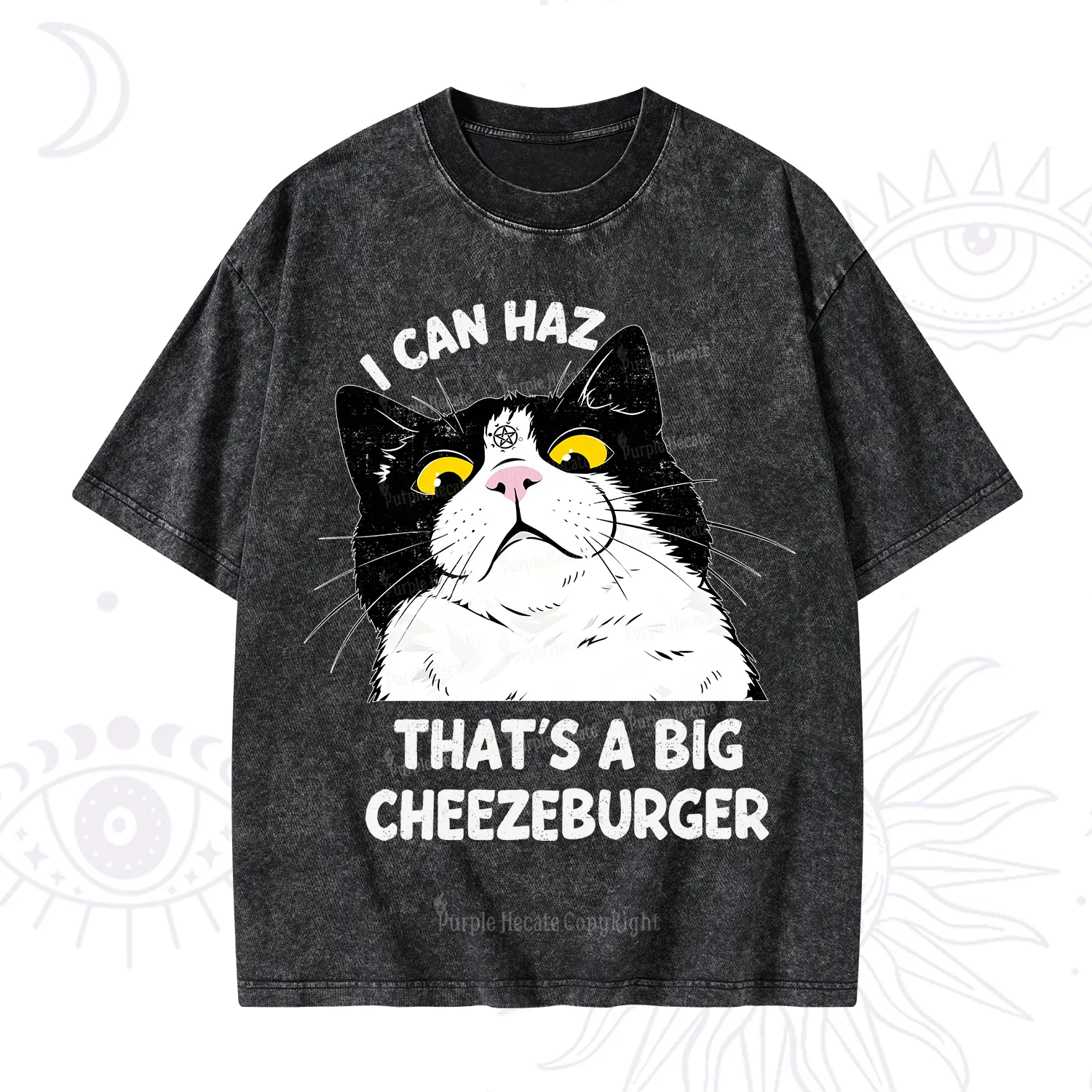 Purplehecate I Can Haz That's A Big Cheezeburger Washed T-Shirt