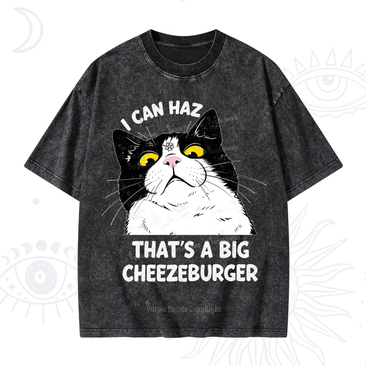 Purplehecate I Can Haz That's A Big Cheezeburger Washed T-Shirt
