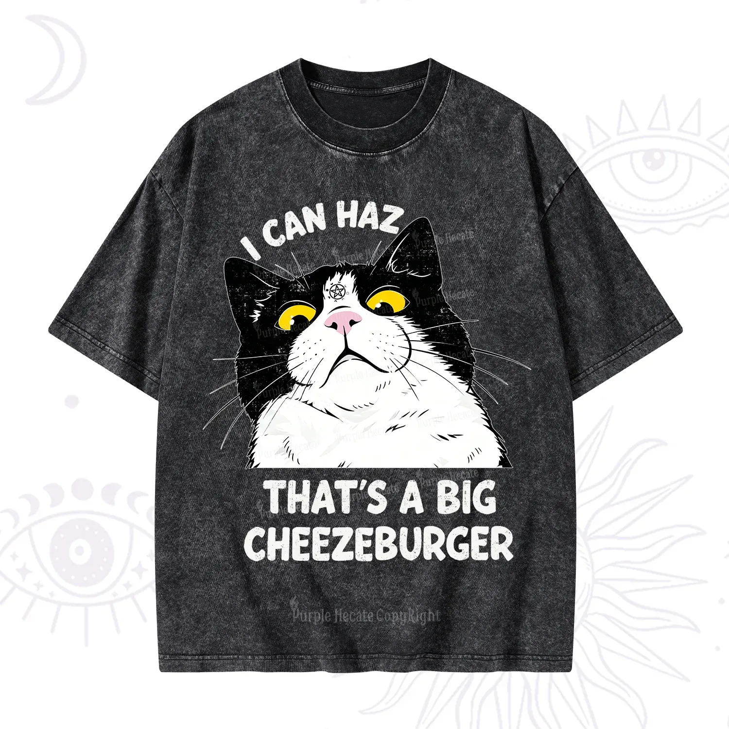 Purplehecate I Can Haz That's A Big Cheezeburger Washed T-Shirt