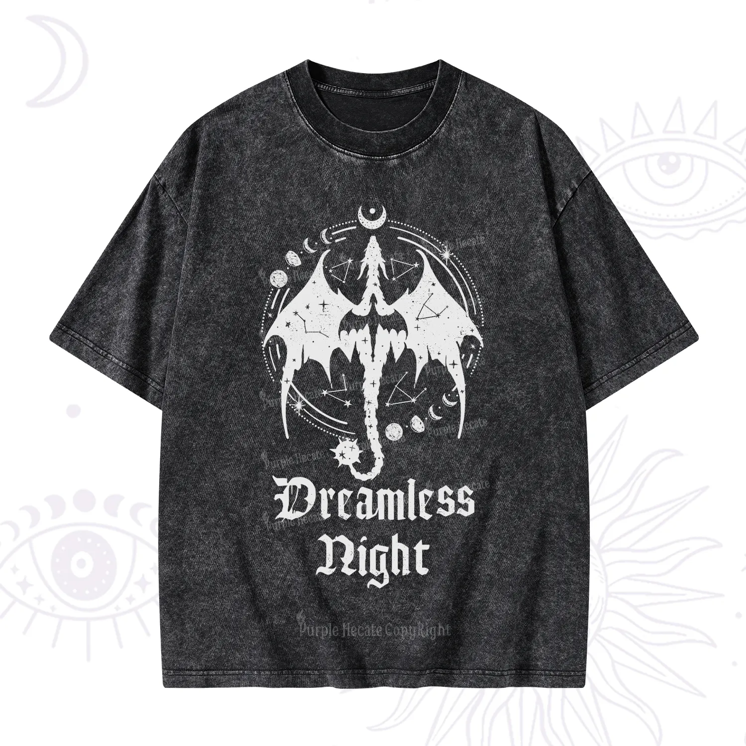 Purplehecate Dreamless Night Dragon Washed T-Shirt