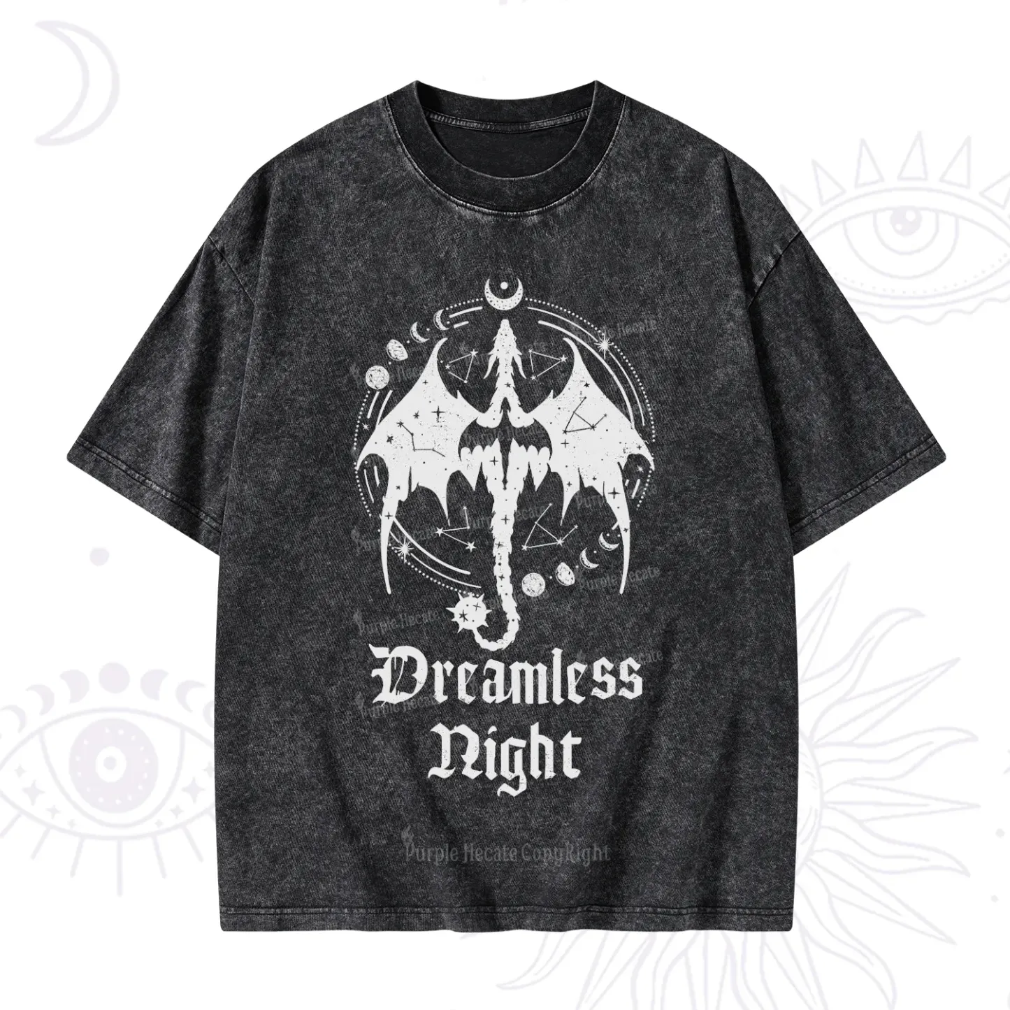 Purplehecate Dreamless Night Dragon Washed T-Shirt