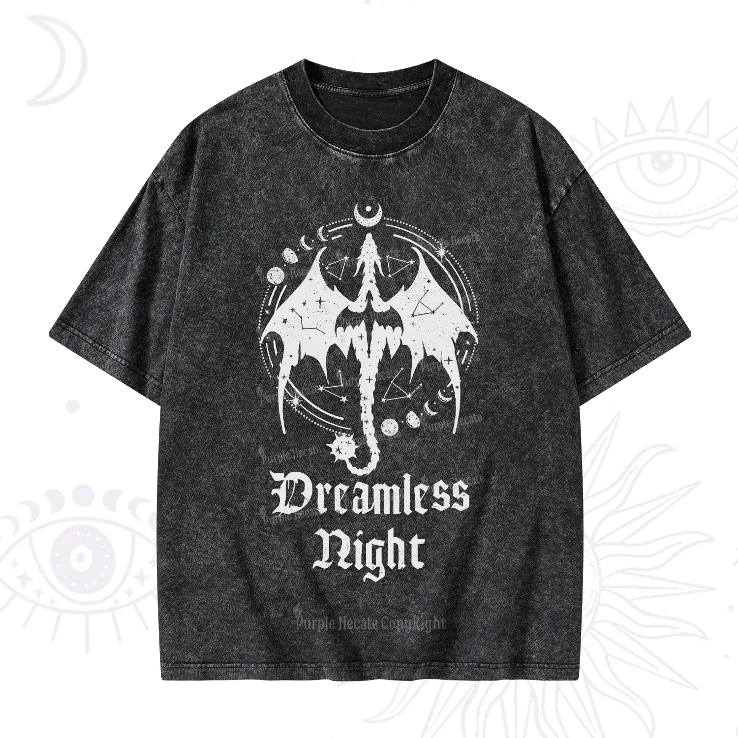 Purplehecate Dreamless Night Dragon Washed T-Shirt