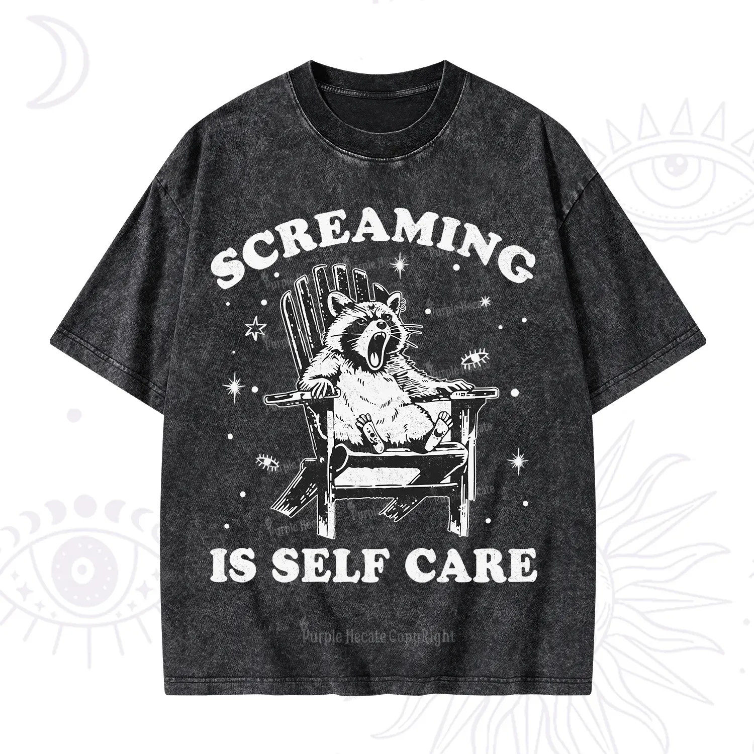 Purplehecate Screaming is Self Care Washed T-Shirt