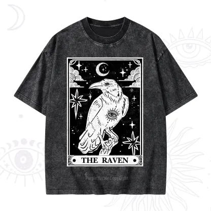 Purplehecate The Raven Tarot Washed T-Shirt