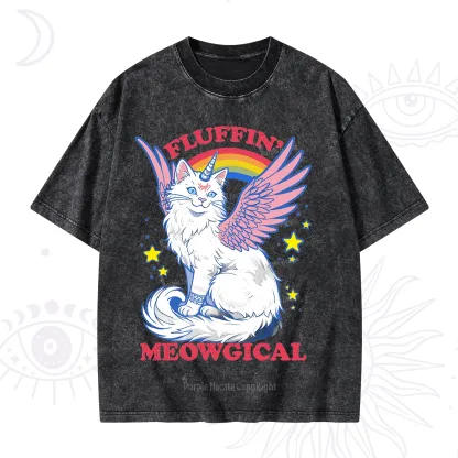 Purplehecate Fluffin Meowgical Washed T-Shirt