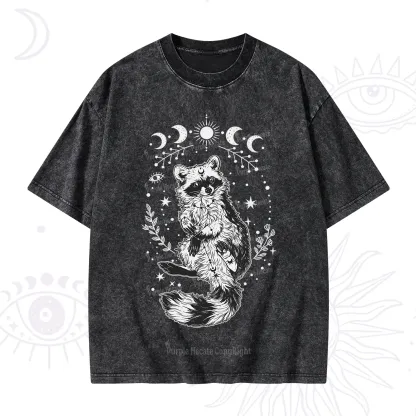 Purplehecate Lunar Magic Raccoon Washed T-Shirt