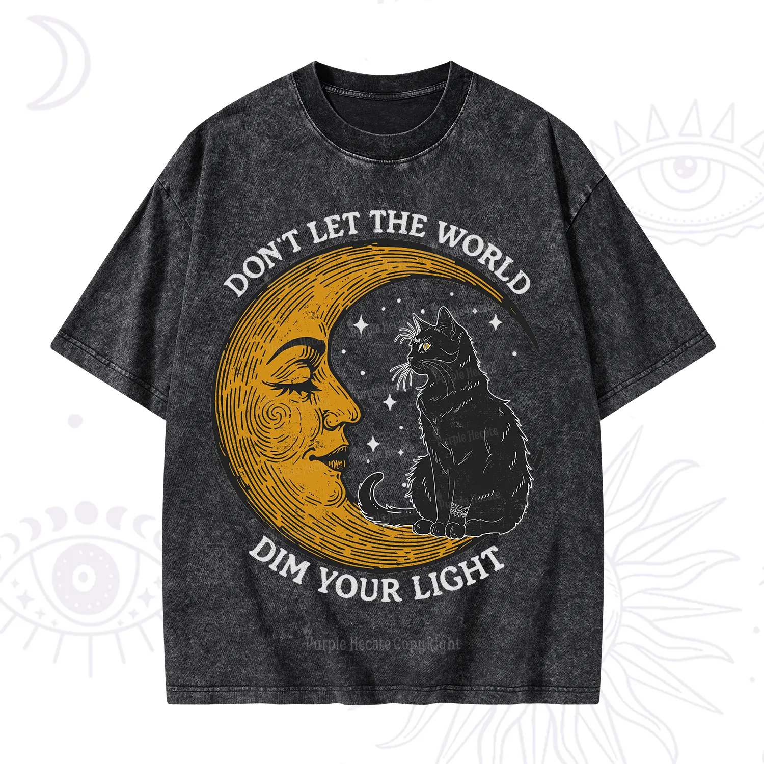 Purplehecate Don't Let The World Dim Your Light Washed T-Shirt