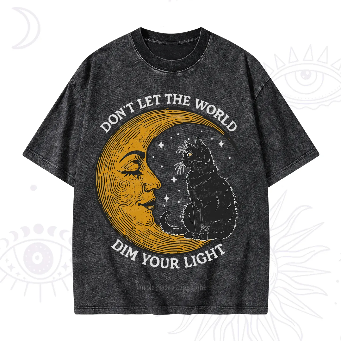 Purplehecate Don't Let The World Dim Your Light Washed T-Shirt