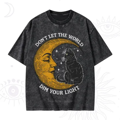 Purplehecate Don't Let The World Dim Your Light Washed T-Shirt