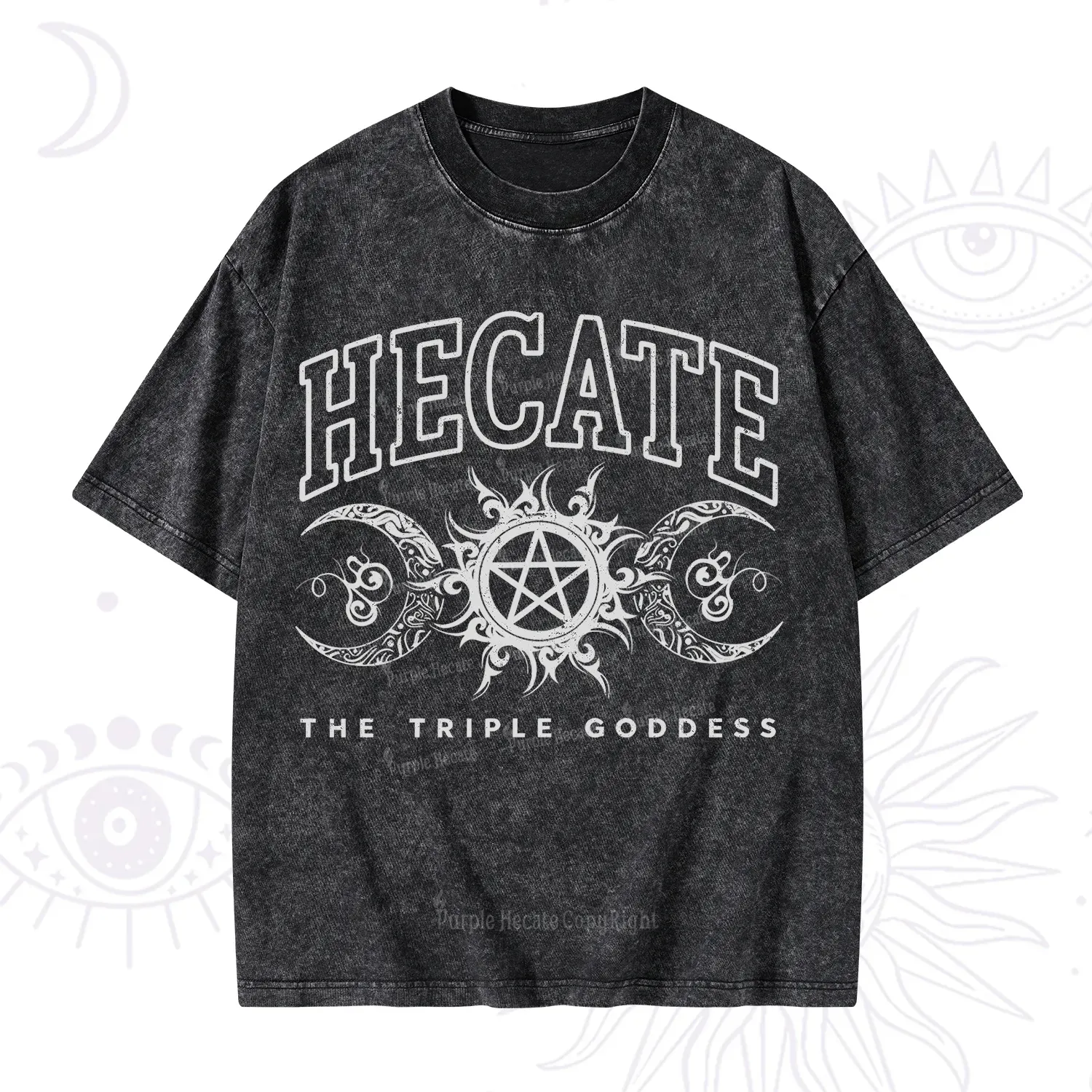 Purplehecate The Triple Goddess Hecate Washed T-Shirt