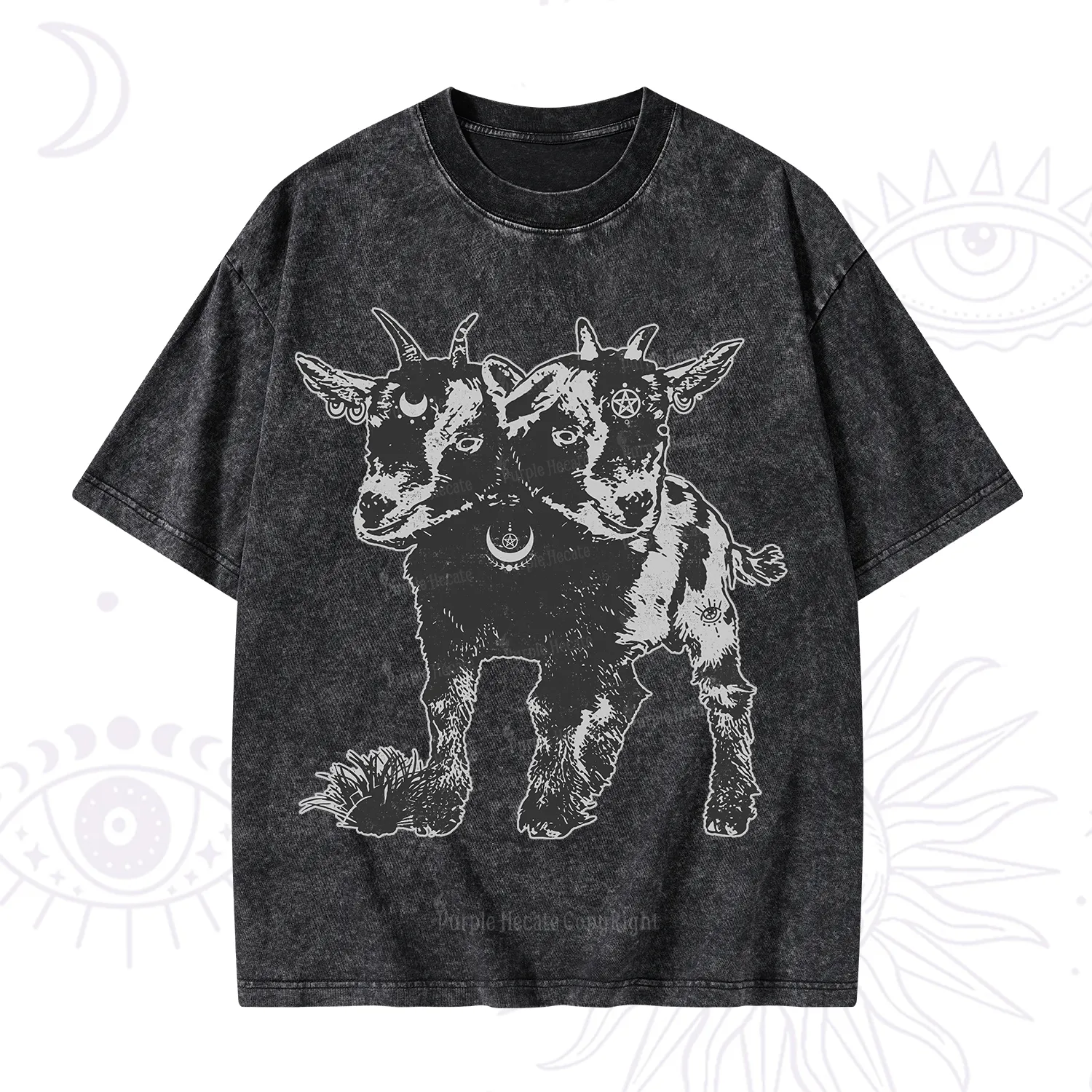 Purplehecate Two Headed Goat Washed T-Shirt