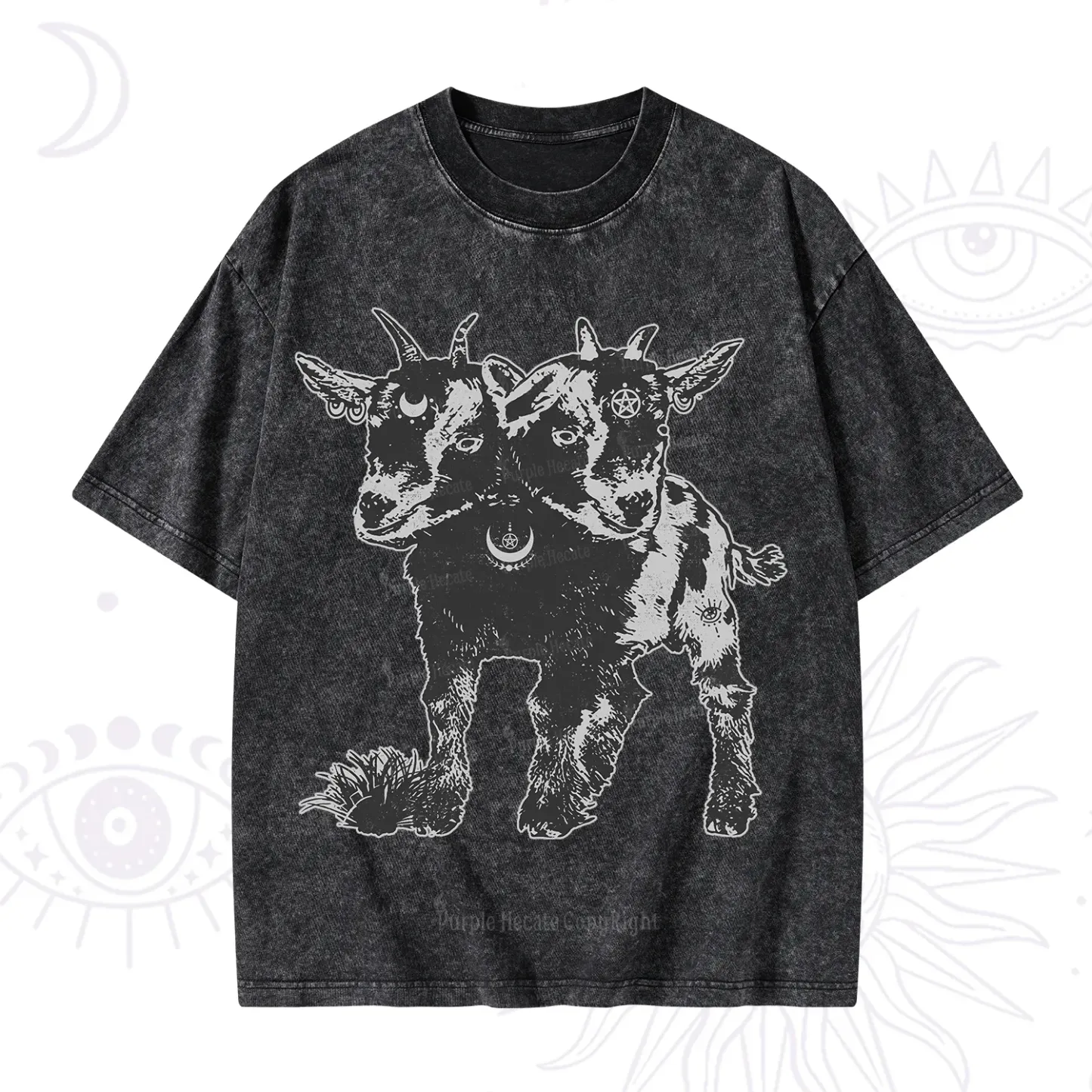 Purplehecate Two Headed Goat Washed T-Shirt