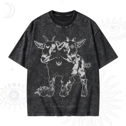 Purplehecate Two Headed Goat Washed T-Shirt