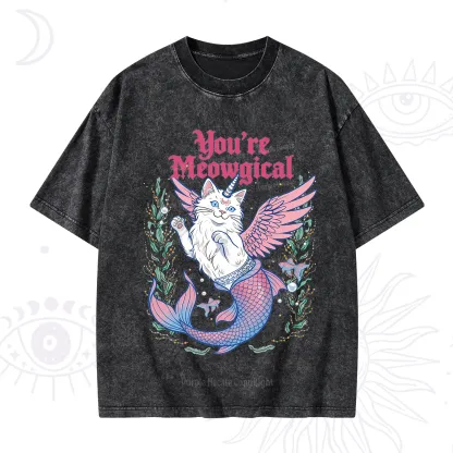 Purplehecate You're Meowgical Washed T-Shirt