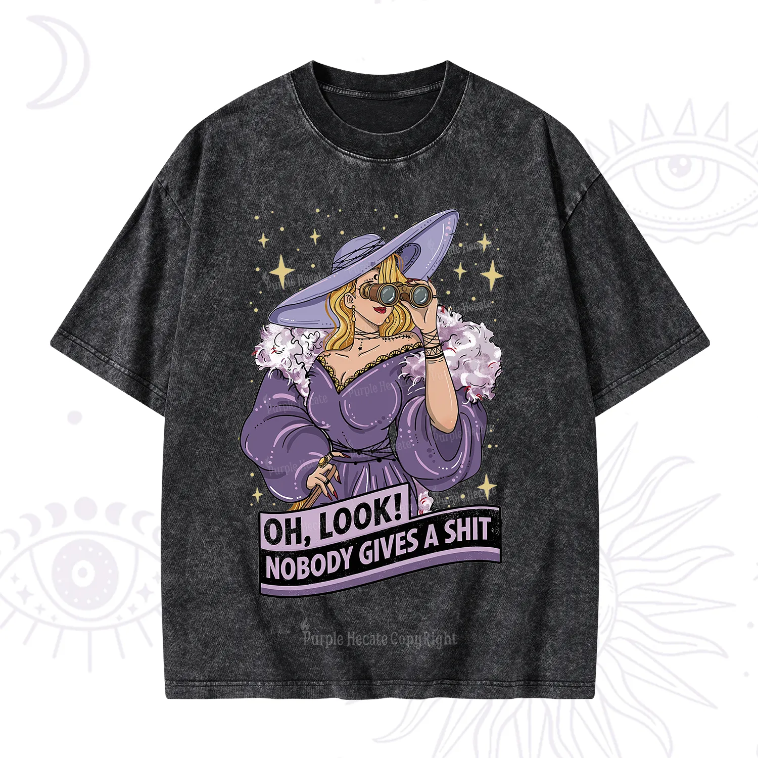 Purplehecate Oh Look Nobody Gives a Shit Washed T-Shirt