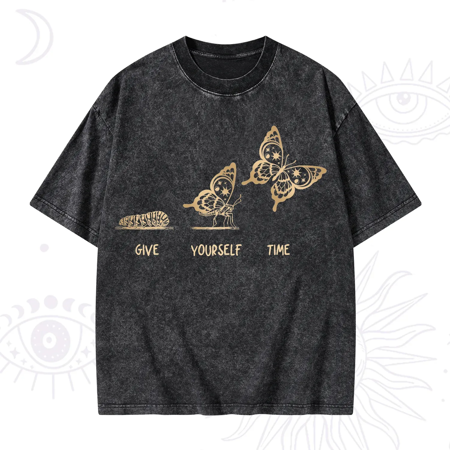 Purplehecate Give Yourself Time Butterfly Washed T-Shirt