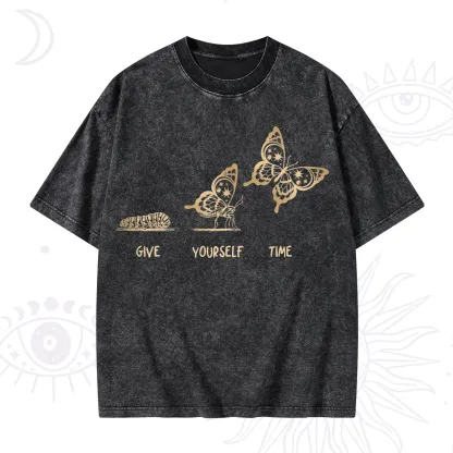 Purplehecate Give Yourself Time Butterfly Washed T-Shirt