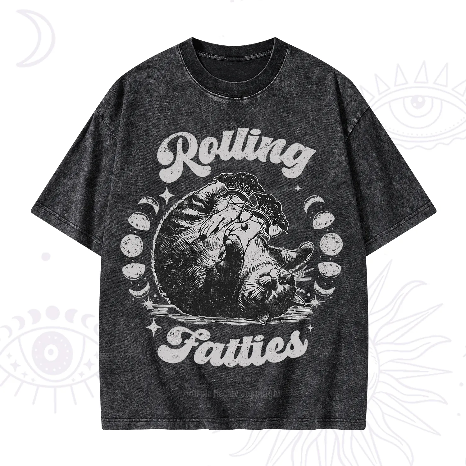 Purplehecate Funny Rolling Fatties Washed T-Shirt