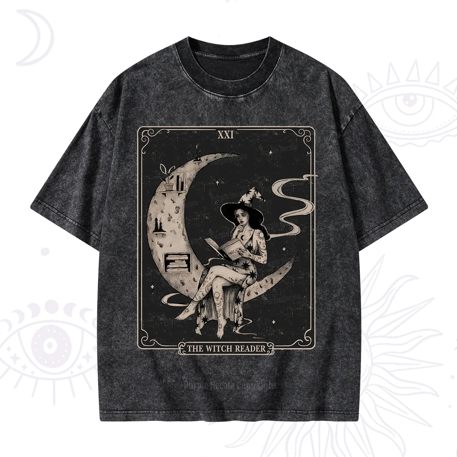 Purplehecate The Witch Reader Washed T-Shirt