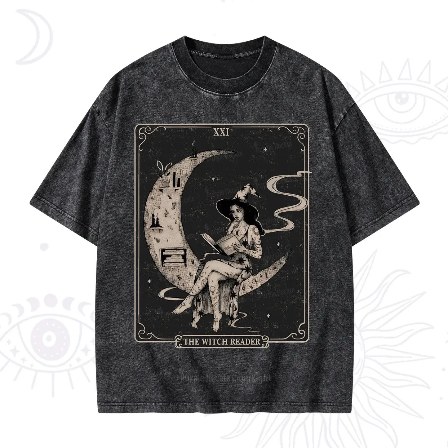 Purplehecate The Witch Reader Washed T-Shirt