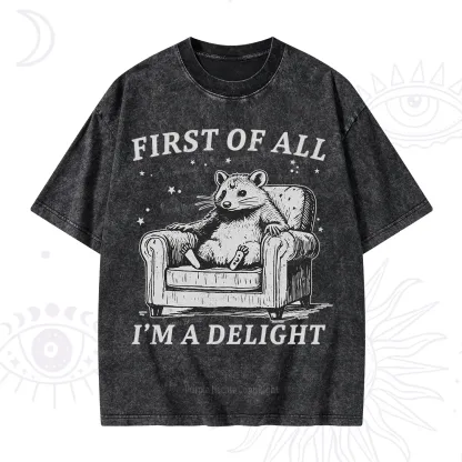Purplehecate First Of All I'm A Delight Opossum Washed T-Shirt
