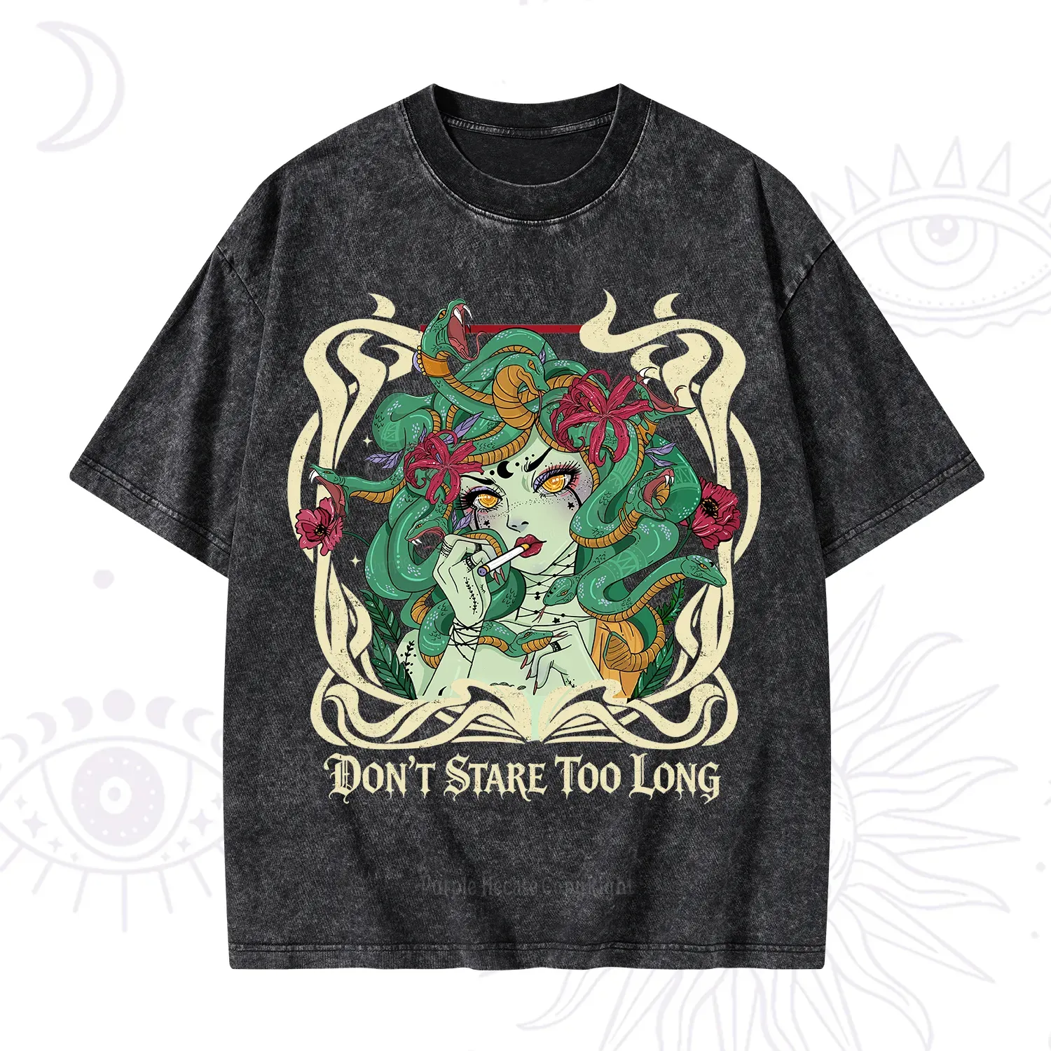 Purplehecate Don't Stare Too Long Washed T-Shirt