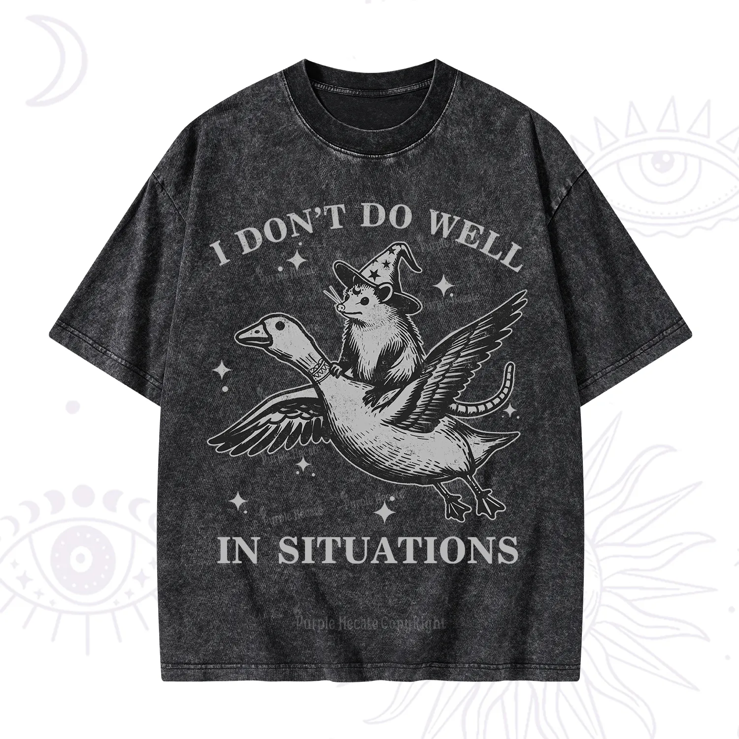 Purplehecate I Don't Do Well In Situations Washed T-Shirt