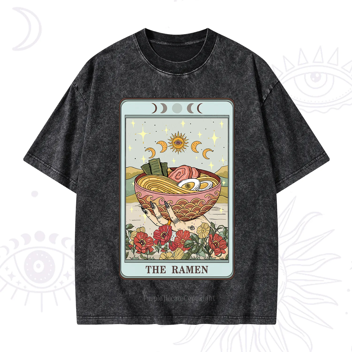 Purplehecate The Ramen Tarot Washed T-Shirt