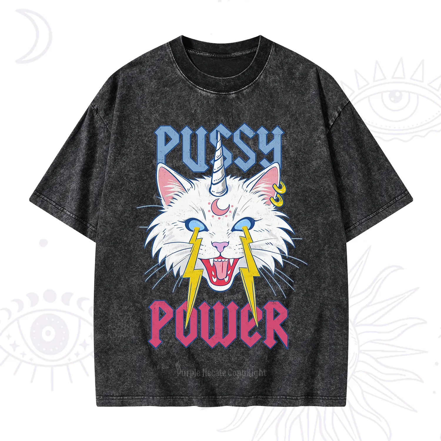 Purplehecate Pussy Power Washed T-Shirt