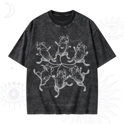 Purplehecate The Midnight Mouse Dance Washed T-Shirt