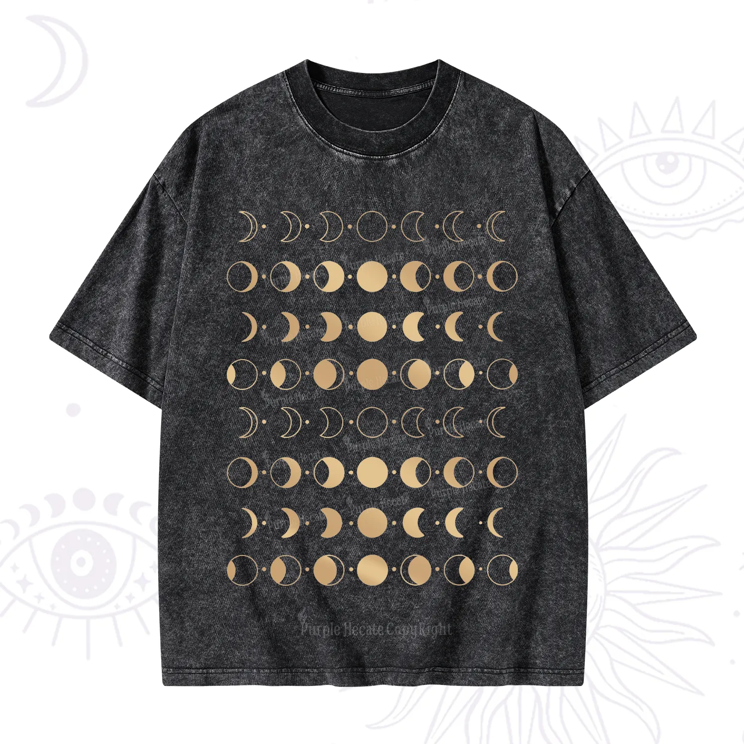 Purplehecate Phases Of Moon Washed T-Shirt
