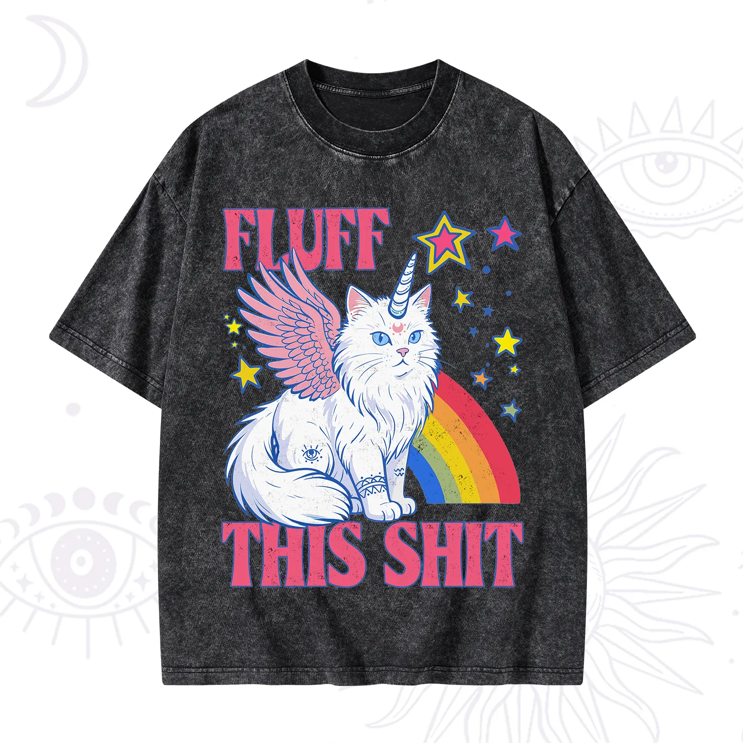 Purplehecate Fluff This Sh*t Cat Washed T-Shirt