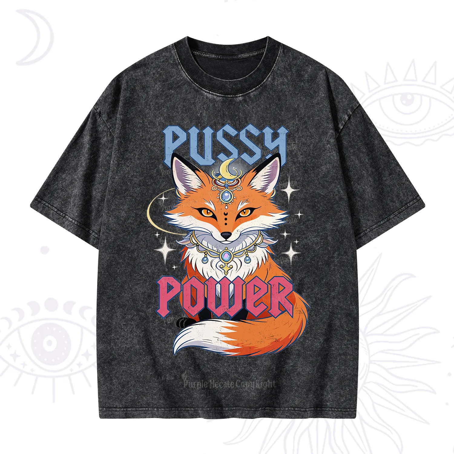 Purplehecate Pussy Power Washed T-Shirt