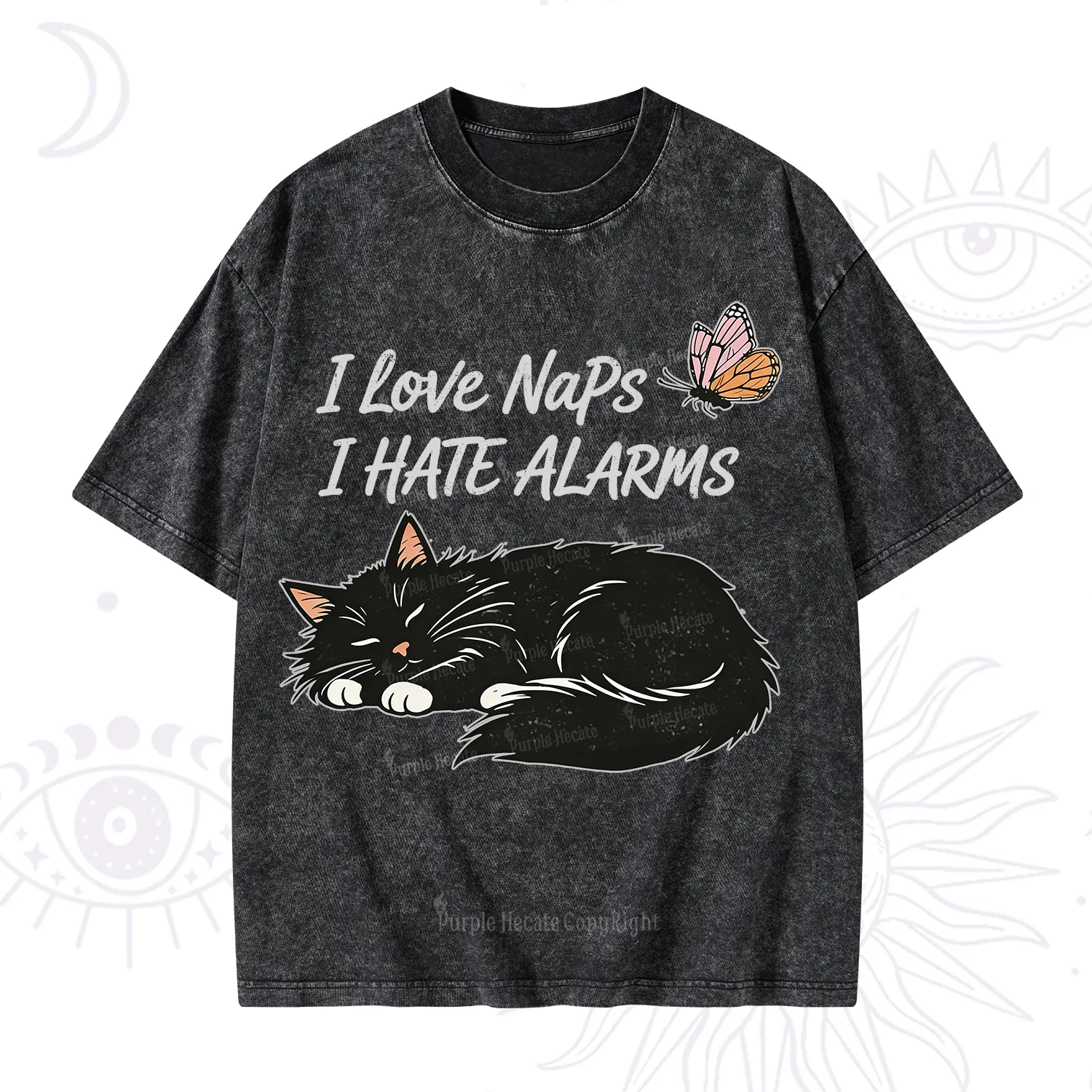 Purplehecate I Love Naps I Hate Alarms Washed T-Shirt