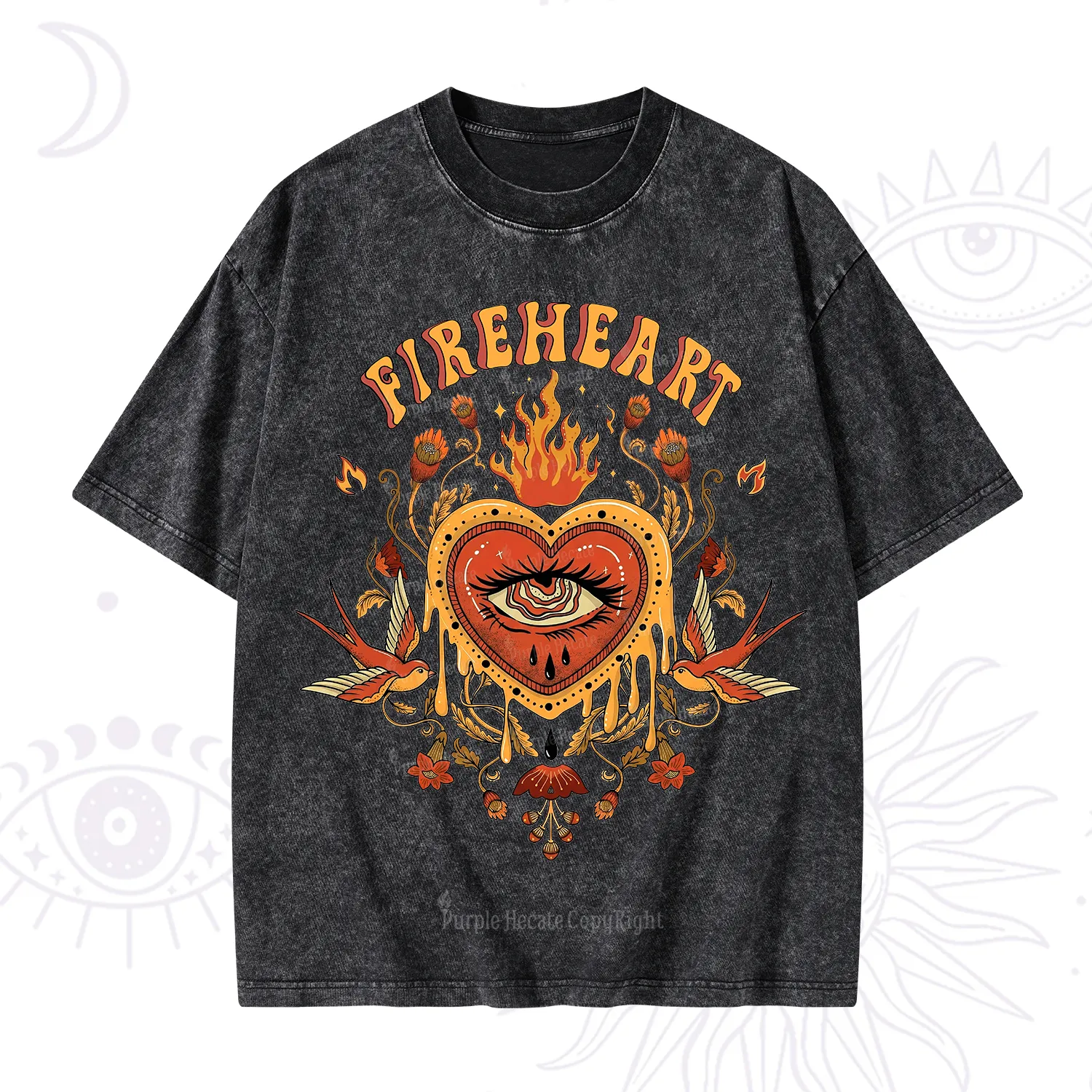 Purplehecate Fireheart Washed T-Shirt