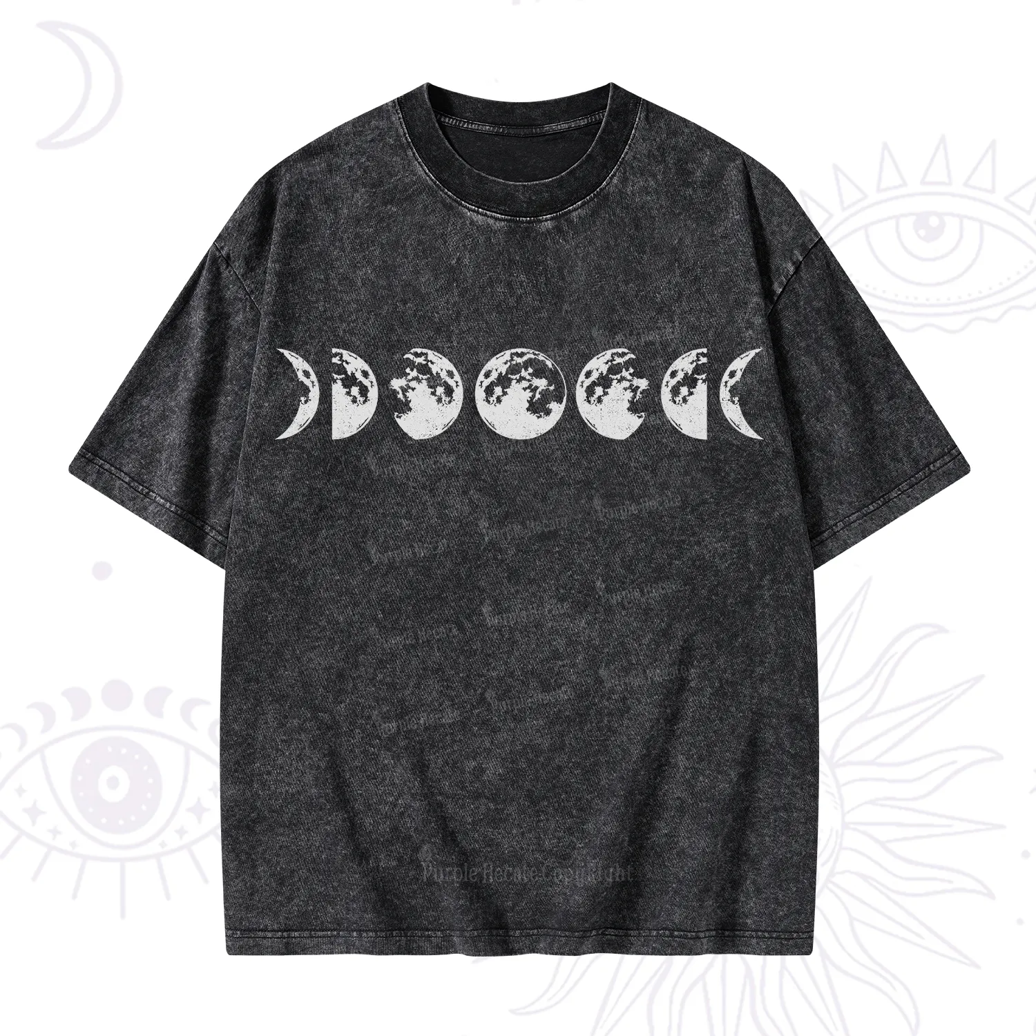 Purplehecate Moon Phases Washed T-Shirt